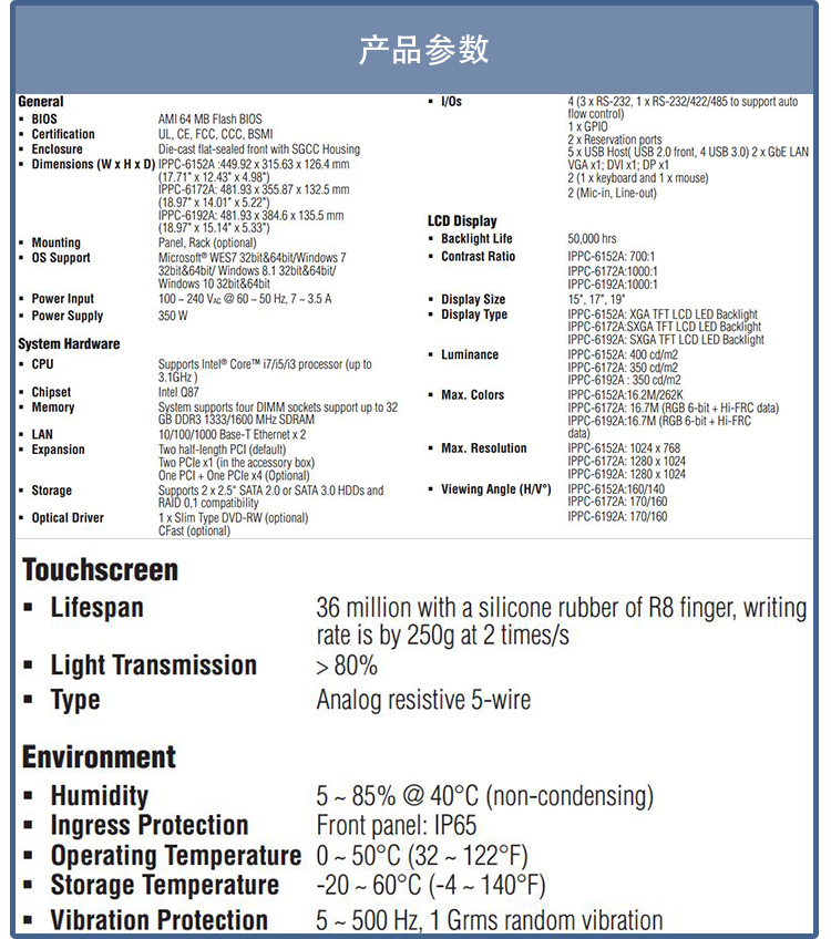 全新研華無(wú)風(fēng)扇嵌入式工控機(jī) 多功能平板電腦 IPPC-6152A