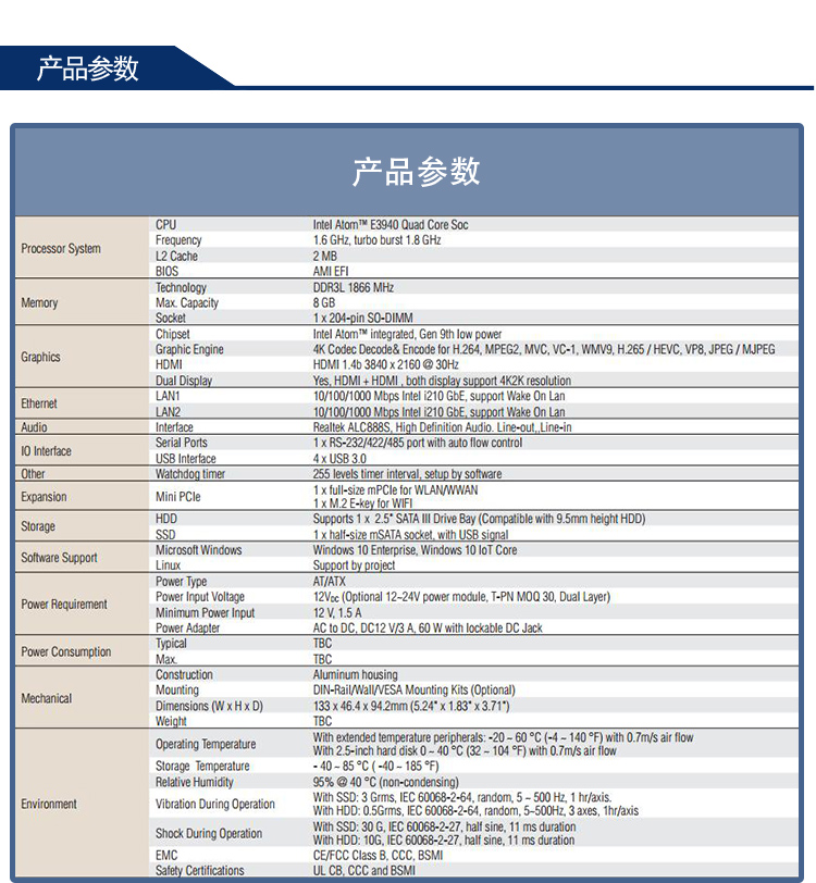 全新研華 無(wú)風(fēng)扇嵌入式工控機(jī) 超緊湊ARK-1000系列 ARK-1124H