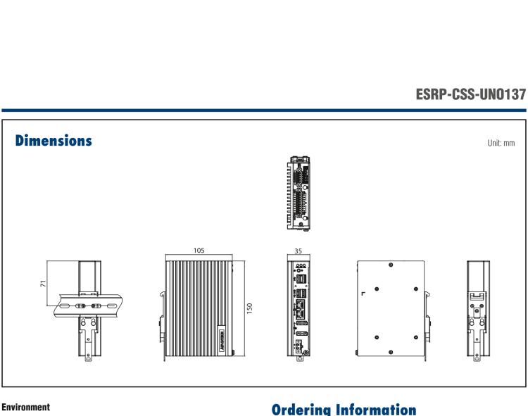 研華ESRP-CSS-UNO137 Intel? Atom? E3940 Small-Size Integrated DIN-Rail IPC with Azure IoT Edge and WISE-EdgeLink