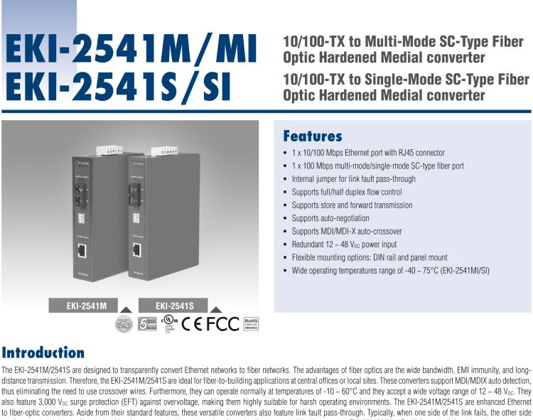 研華EKI-2541MI 工業(yè)級百兆多模光電轉(zhuǎn)換器