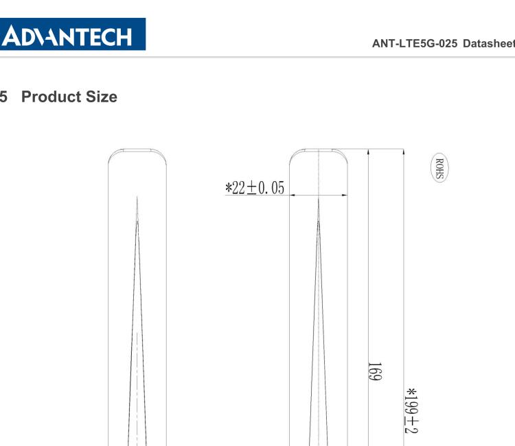 研華ANT-LTE5G-025 5G NR / 4G LTE / 3G / 2G Terminal Antenna, SMA-M