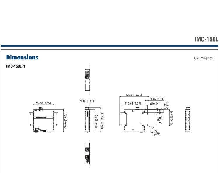 研華IMC-150LI Hardened Long Reach Ethernet Extender, UTP, Coaxial