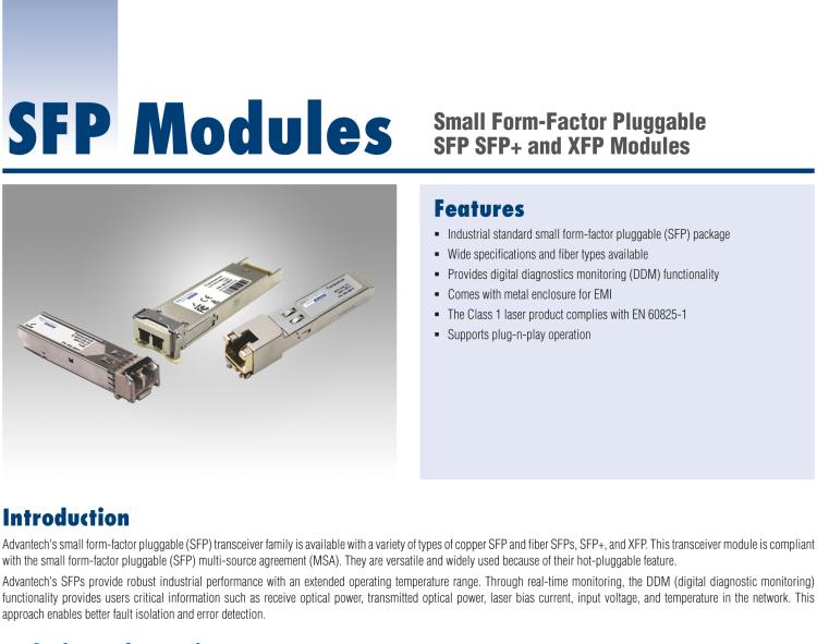 研華SFP-GSM-30K IE-SFP/1250-ED，單模1310/ PLUS-LC 30km（也被稱為BB-808-38203)