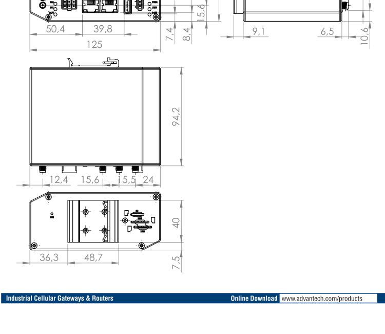 研華BB-SR31010415 SmartFlex, Global, 2x Ethernet, 1x RS232, 1x RS485, Wi-Fi, Plastic, ACC Int.