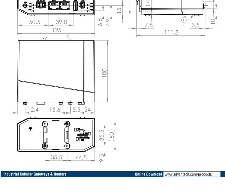 研華BB-SR31010315 SmartFlex, Global, 2x Ethernet, 1x RS232, 1x RS485/422, Wi-Fi, Plastic, ACC Int.