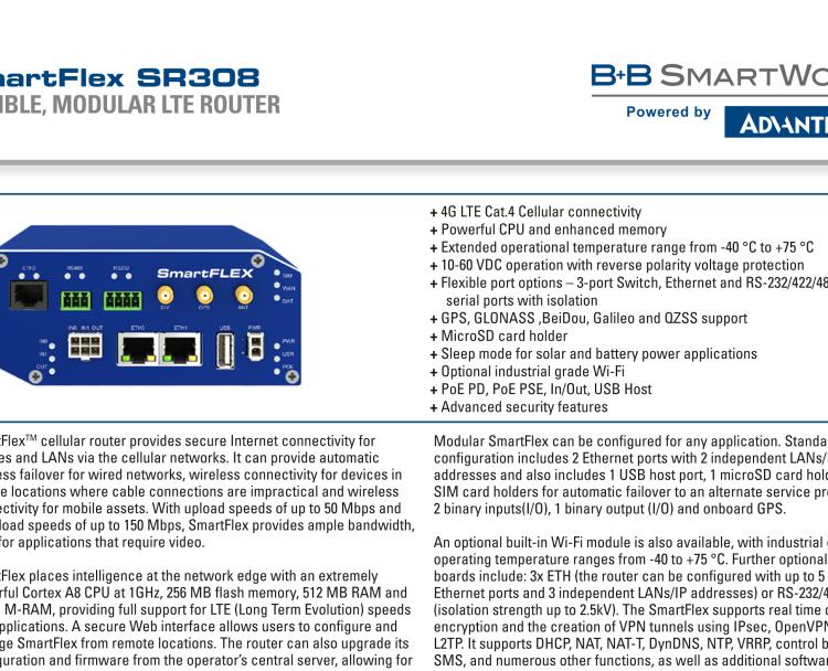 研華BB-SR30818015-SWH SmartFlex, AUS/NZ, 2x Ethernet, Wi-Fi, PoE PSE, Plastic, International Power Supply (EU, US, UK, AUS)