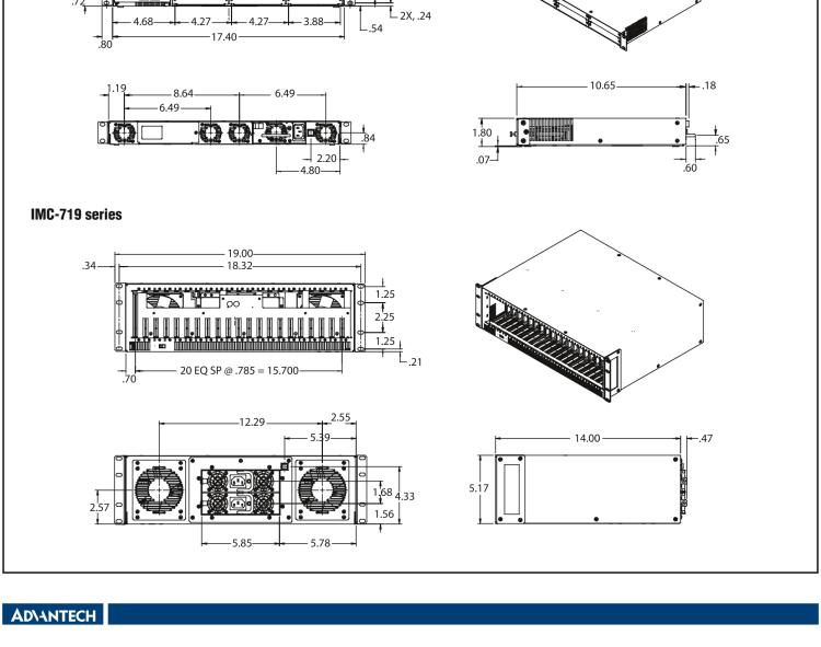 研華BB-850-10953-2DC 6 插槽 SNMP 可托管機(jī)箱，帶 2 個直流電源模塊