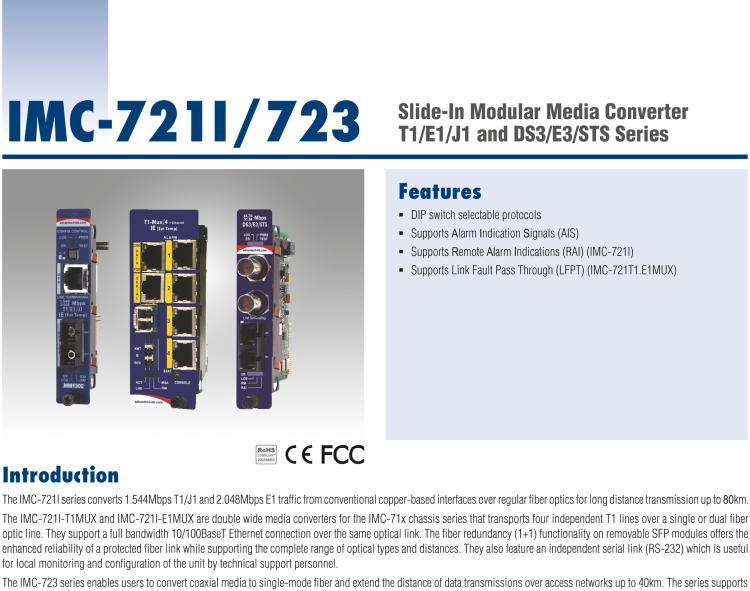 研華IMC-721I-E1MUX Managed Hardened Modular Media Converter, E1MUX, SFP (also known as iMcV 857-18111)