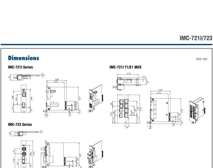 研華IMC-721I-SL Managed Hardened Modular Media Converter, DS1, Single mode 1310nm, 60km, SC (also known as iMcV 850-18108)