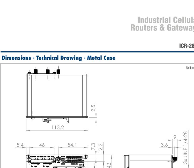 研華ICR-2834GA02 ICR-2800, EMEA, 2x Ethernet, 2× RS232/RS485, USB, GPS, Metal, UK ACC