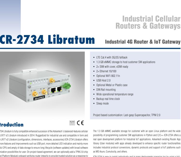 研華ICR-2734A01 ICR-2700, EMEA, 2x Ethernet, USB, Metal, EU Accessories