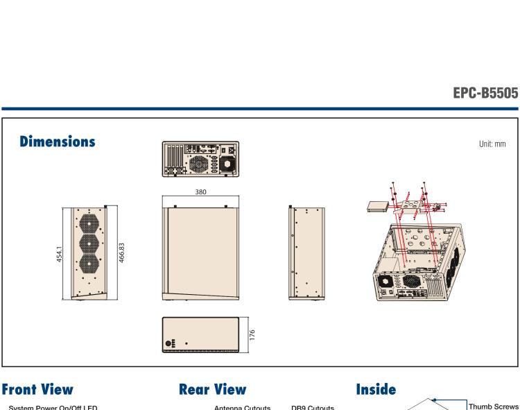 研華EPC-B5505 適配Intel? 第6/7代 Core ? i/Xeon E3系列處理器，搭載H110芯片組。標準4U上架，廣泛適用于各種行業(yè)。