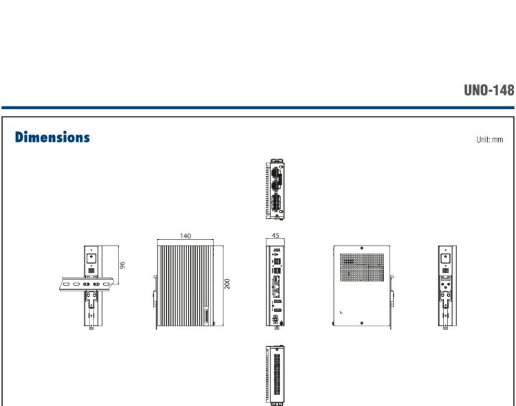 研華UNO-148 常規(guī)無風扇DIN導軌控制器，采用第11代Intel? Core? i處理器