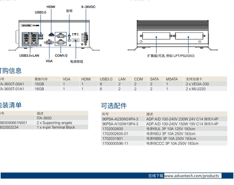 研華ITA-3650T 英特爾第6/7代桌上型處理器支持AI加速模塊無風(fēng)扇系統(tǒng)