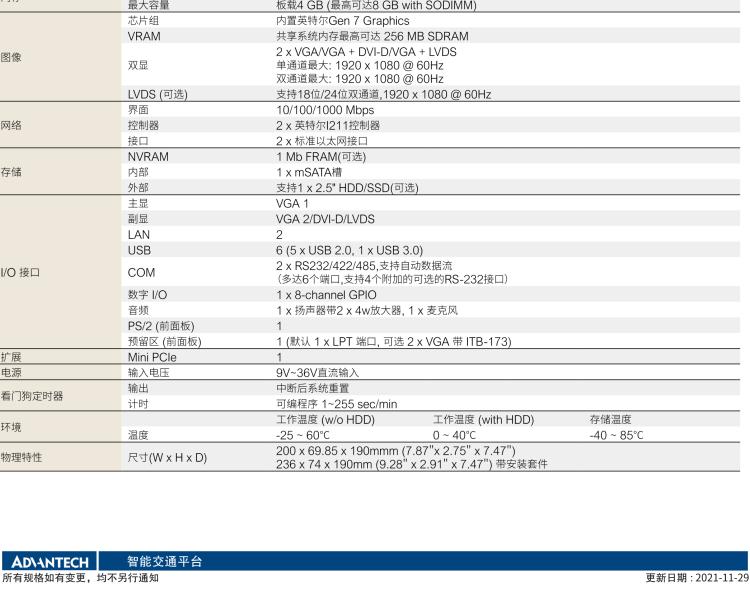 研華ITA-1611 英特爾?賽揚(yáng)?J1900緊湊型系統(tǒng)雙千兆以太網(wǎng)LAN和雙顯示器