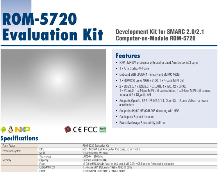 研華ROM-DK5720 研華SMARC 2.0/2.1核心板ROM-5720開發(fā)評(píng)估套件