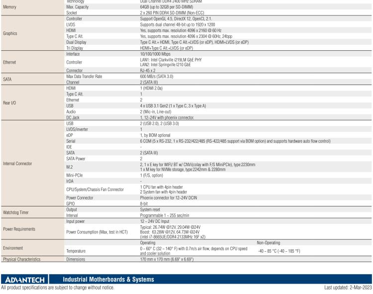 研華AIMB-233 板載Intel? 第8代 Core i 處理器。擁有Type C接口，滿足各類擴(kuò)展需求。低功耗，超薄緊湊，無風(fēng)扇設(shè)計(jì)，支持寬溫寬壓，性能強(qiáng)勁。