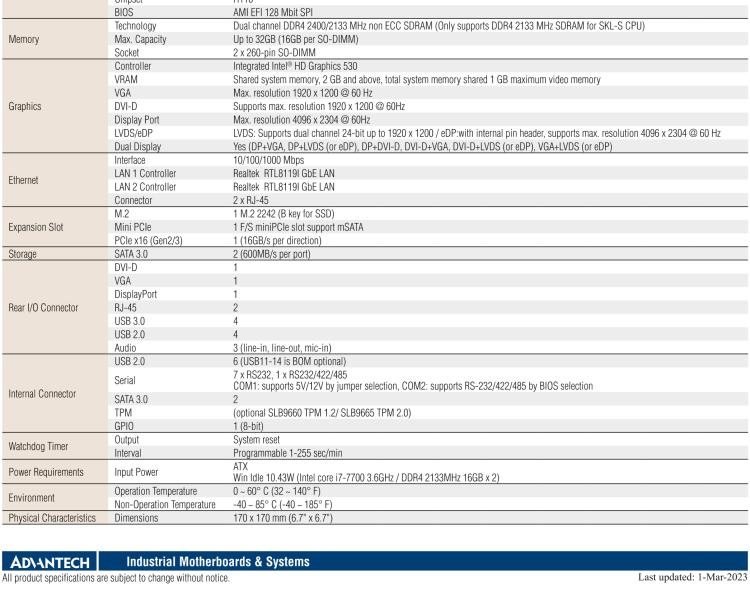 研華AIMB-205 適配Intel? 第6/7代 Core? i 處理器，搭載H110芯片組。高性價(jià)比，擁有豐富的擴(kuò)展接口，穩(wěn)定可靠。