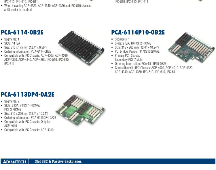 研華PCA-6105P4V-0B3E 5槽，2U高，4 PCI/1 PICMG