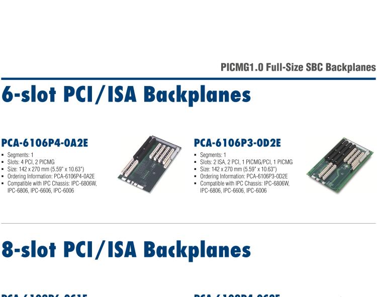 研華PCA-6105P3 5-slot 1 ISA / 2 PCI / 1 PICNG 1PCI / ISA Backplane