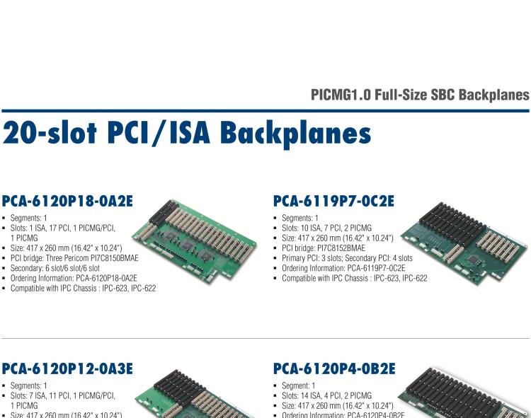 研華PCA-6119P7 20-slot PCI/ISA Backplanes