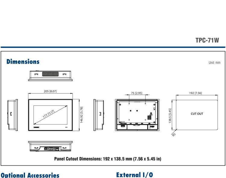 研華TPC-71W 7寸觸摸屏電腦，搭載ARM Cortex?-A9處理器