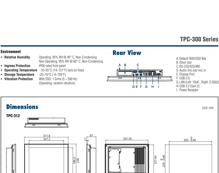 研華TPC-315 15英寸XGA TFT LED LCD觸摸屏電腦，搭載第八代Intel?Core? i3/ i5/ i7處理器，內(nèi)置8G DDR4 RAM