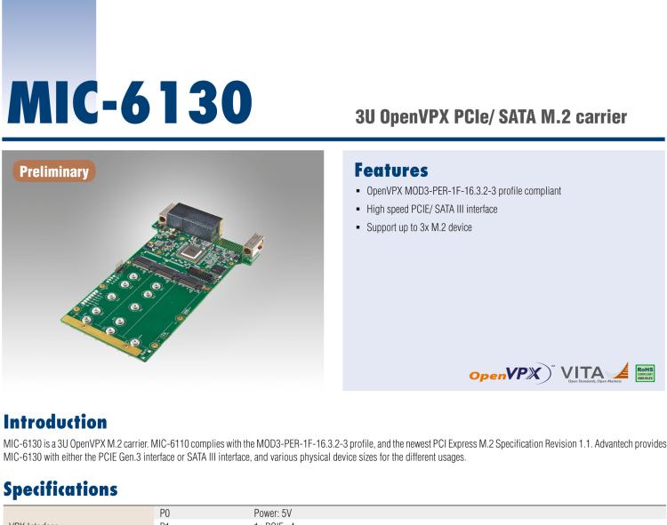 研華MIC-6130 3U OpenVPX PCIe/SATA M.2計算機(jī)