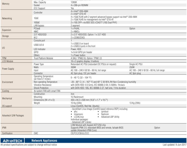 研華FWA-3260 基于Intel? Broadwell XeonTM D-1500系列處理器 1U機(jī)架式網(wǎng)絡(luò)應(yīng)用平臺