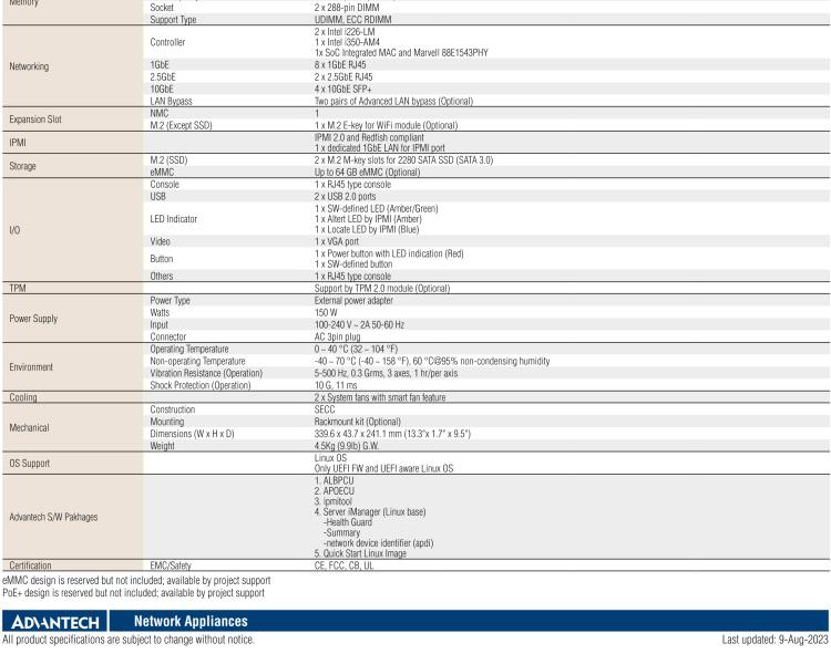 研華FWA-1013 Universal Network Appliance with Intel Atom? P5000/C5000 Processor for uCPE and SD-WAN