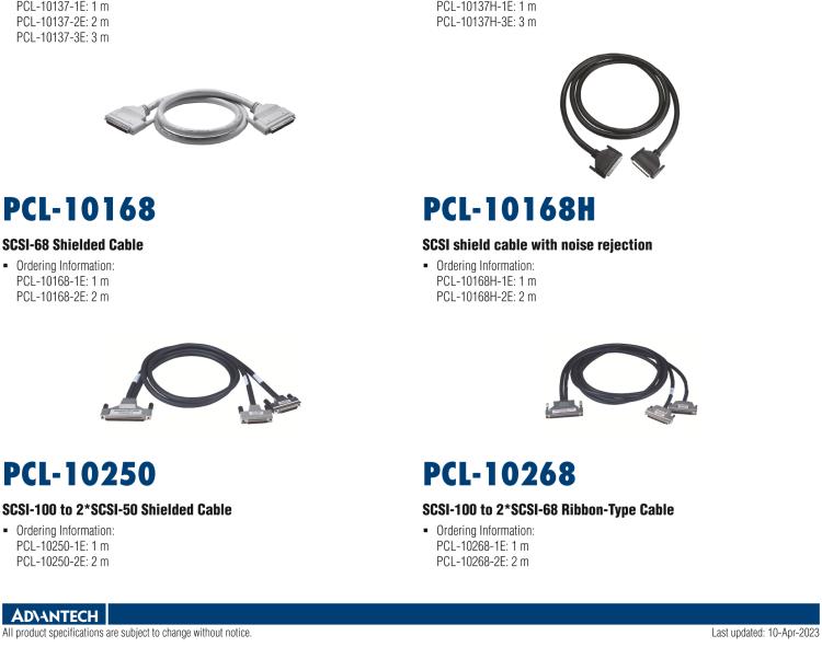 研華PCL-10168 2m SCSI-68屏蔽線纜