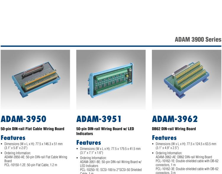 研華ADAM-39100 SCSI-100接線端子，DIN導(dǎo)軌支架