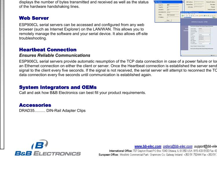 研華BB-ESP906CL Serial Device Server, 4 x RJ45 RS-232/422/485, 2 x RJ45 Current Loop