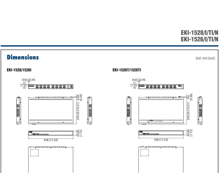 研華EKI-1528N 8-Port Serial Device Server, AC Input, Serial RJ45, Rackmount