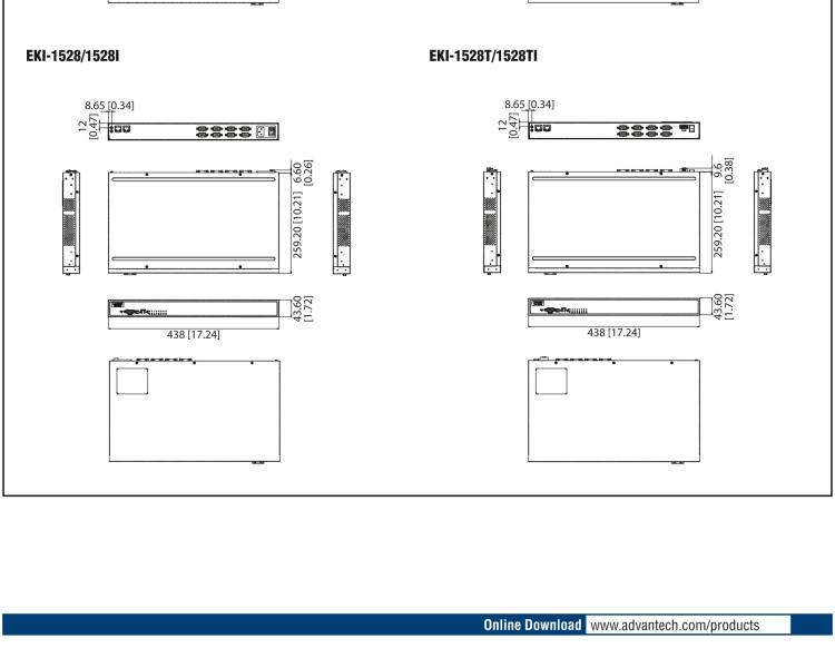 研華EKI-1528N 8-Port Serial Device Server, AC Input, Serial RJ45, Rackmount