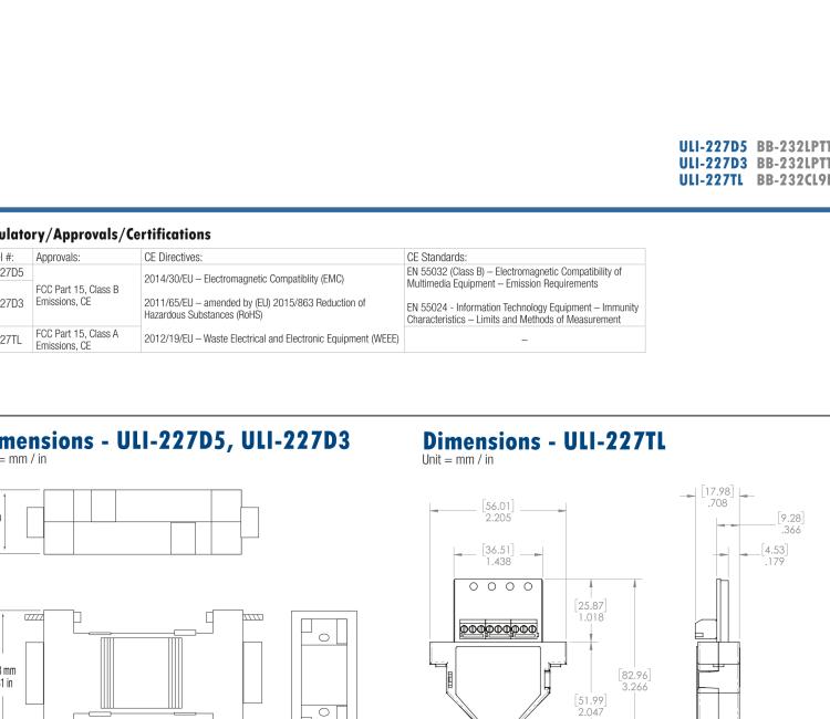 研華BB-232LPTTL ULI-227D5 RS-232（DB9母頭）至5V TTL（DB9公頭）轉(zhuǎn)換器，端口供電